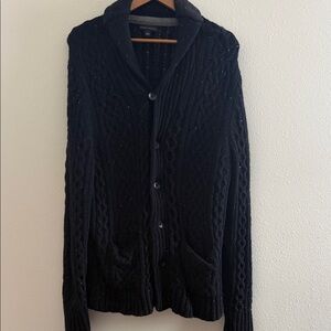 Banana Republic Navy Shawl Collar Cable Knit Cardigan